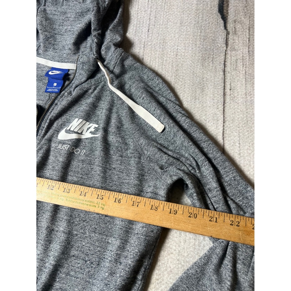 Nike Zip Up Hoodie Womens Large Gray Just Do It Sporty Minimalist Athleisure - Picture 4 of 8